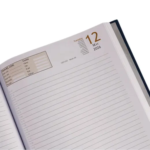 2026 Embossed Square A4 Diary Open Close Up